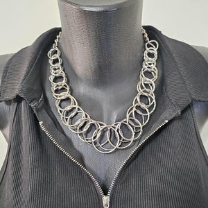 Silver Chain Necklace, Women&#39;s Necklace, Silver Statement Necklace. Gift for her
