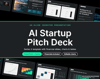 Plantilla de presentación para startups de IA en PowerPoint y Canva, presentación para inversores