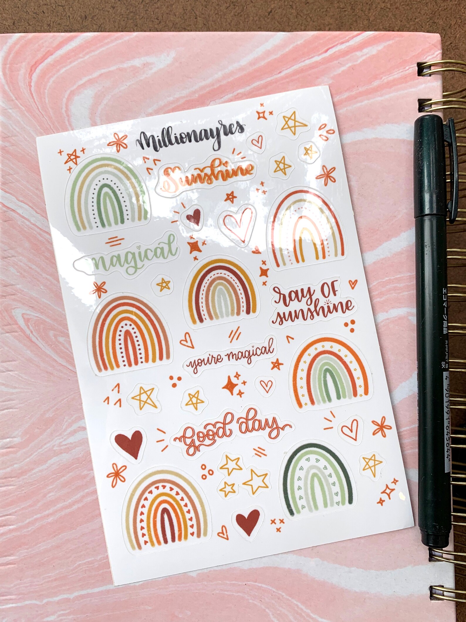 Rainbow Sticker Sheet Bujo Stickers Planner Stickers - Etsy