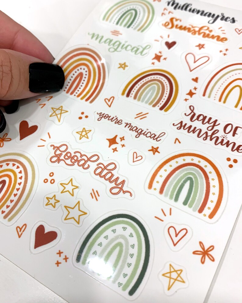 Rainbow Sticker Sheet BuJo Stickers Planner Stickers | Etsy