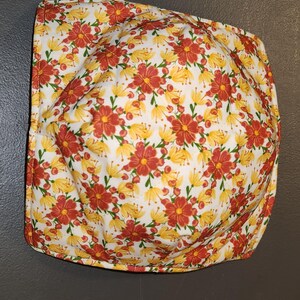 Bowl Cozy. Microwave Bowl Holder. Bright fall floral