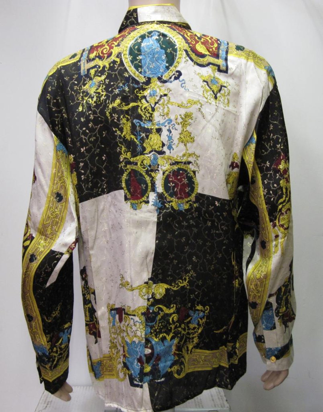 Vintage 90's Baroque Style Silk Shirt Greek greece - Etsy