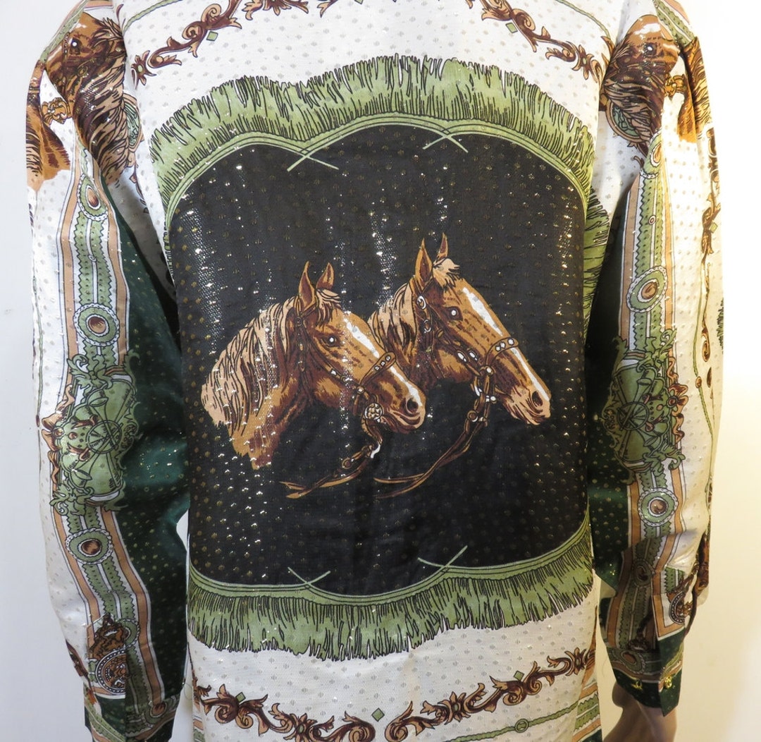 90s Vintage シルク100% L/S シャツ レオパード モノトーン 90s Vintage シルク100% L/S シャツ レオパード モノトーン