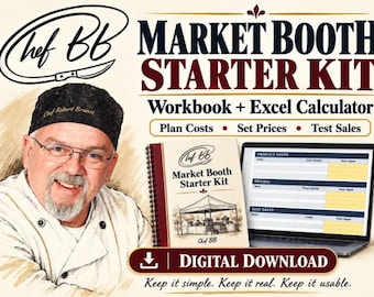 Farmers Market Food Booth Planner | Excel Cost & Profit Spreadsheet + PDF Workbook