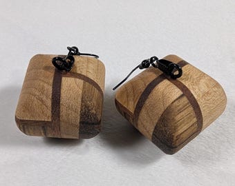 Orecchini in legno artigianali Pillow Puff