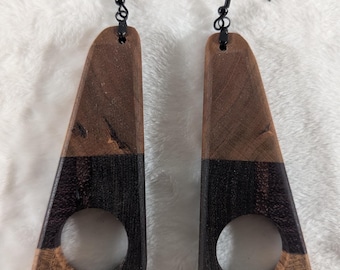 Orecchini in legno artigianali "Acute Void"