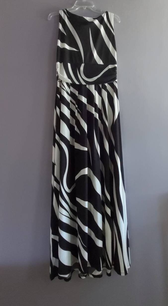 Wallis Brand Black and White Maxi Dress Sleeveless Y2K Made - Etsy