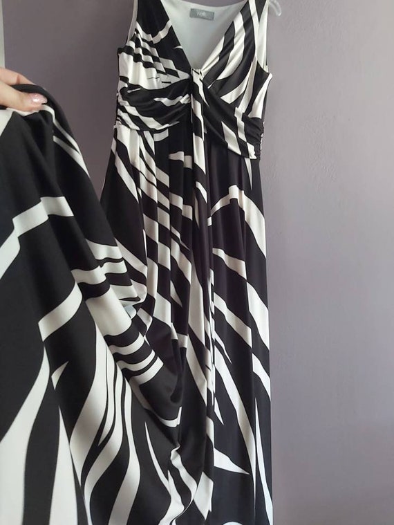 Wallis Brand Black and White Maxi Dress, sleeveless, … - Gem
