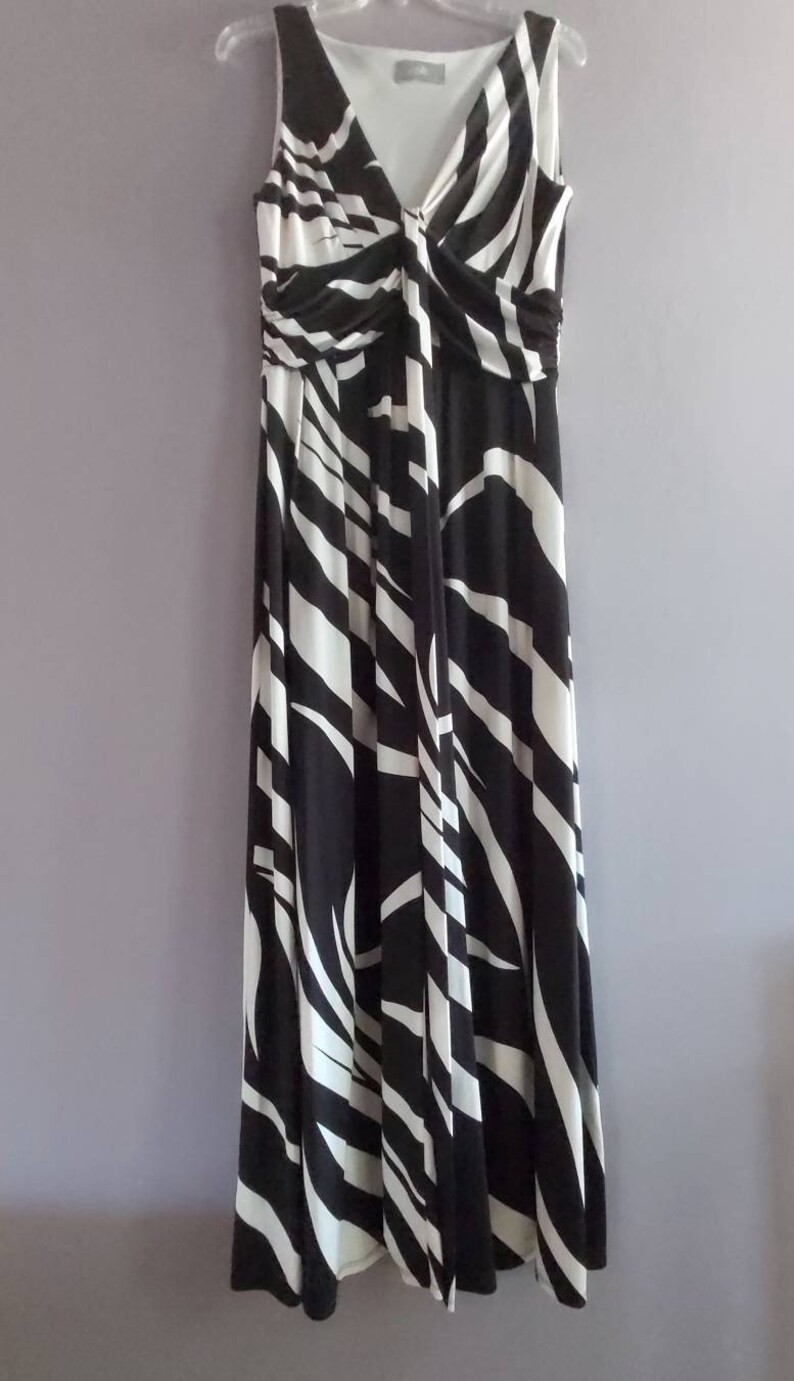 Wallis Brand Black and White Maxi Dress, Sleeveless, Y2K, Made in U.K ...