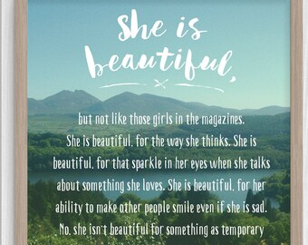 Inspirational Women Quote Print, Teen Girl Wall Art
