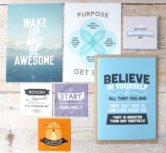 Boite Encourageant Cadeau Uni Motivation Citations Carte Etsy