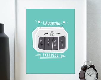 Fun Wall art. Robot art. Robot print. Live laugh love. Funny quote. Fitness motivation. Weight loss. Gym. Happy thoughts. Positive vibes.