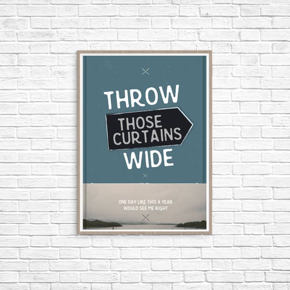Throw Those Curtains Wide Elbow Song Lyrics Made In Ireland Etsy