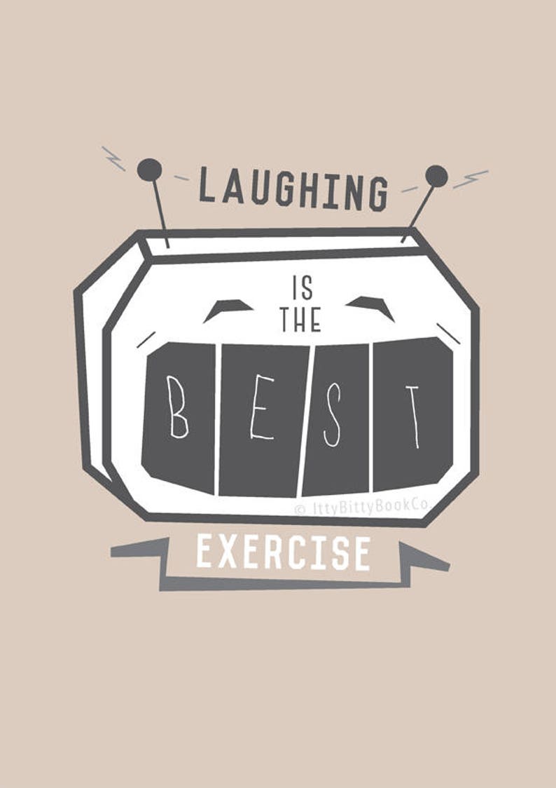 Robot Print - Laughing is the Best Exercise, Fun Wall Art image 4