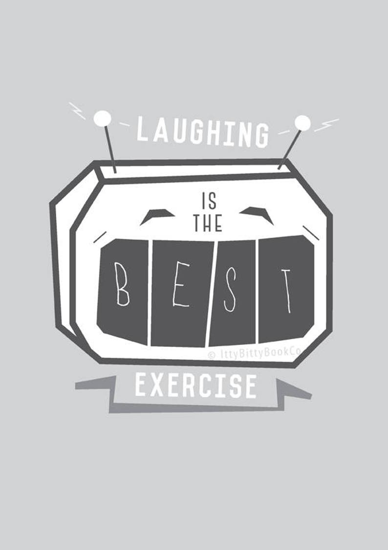 Robot Print - Laughing is the Best Exercise, Fun Wall Art image 3