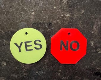 Yes No Keychain Set, Nonverbal Communication Tags, AAC Yes/No Lanyard Clips for Autism, Overstimulation Regulation Tool