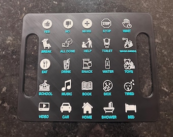 Ready to Ship AAC Communication Board, 3D Printed Core Vocabulary Board for Autism, Nonverbal Speech Therapy Aid
