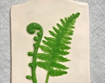 Botanical Tile Wall Decor, Fern tile, flower tile, floral tile, ceramic wall decor, botanical home decor, nature gift, Floral Wall Decor