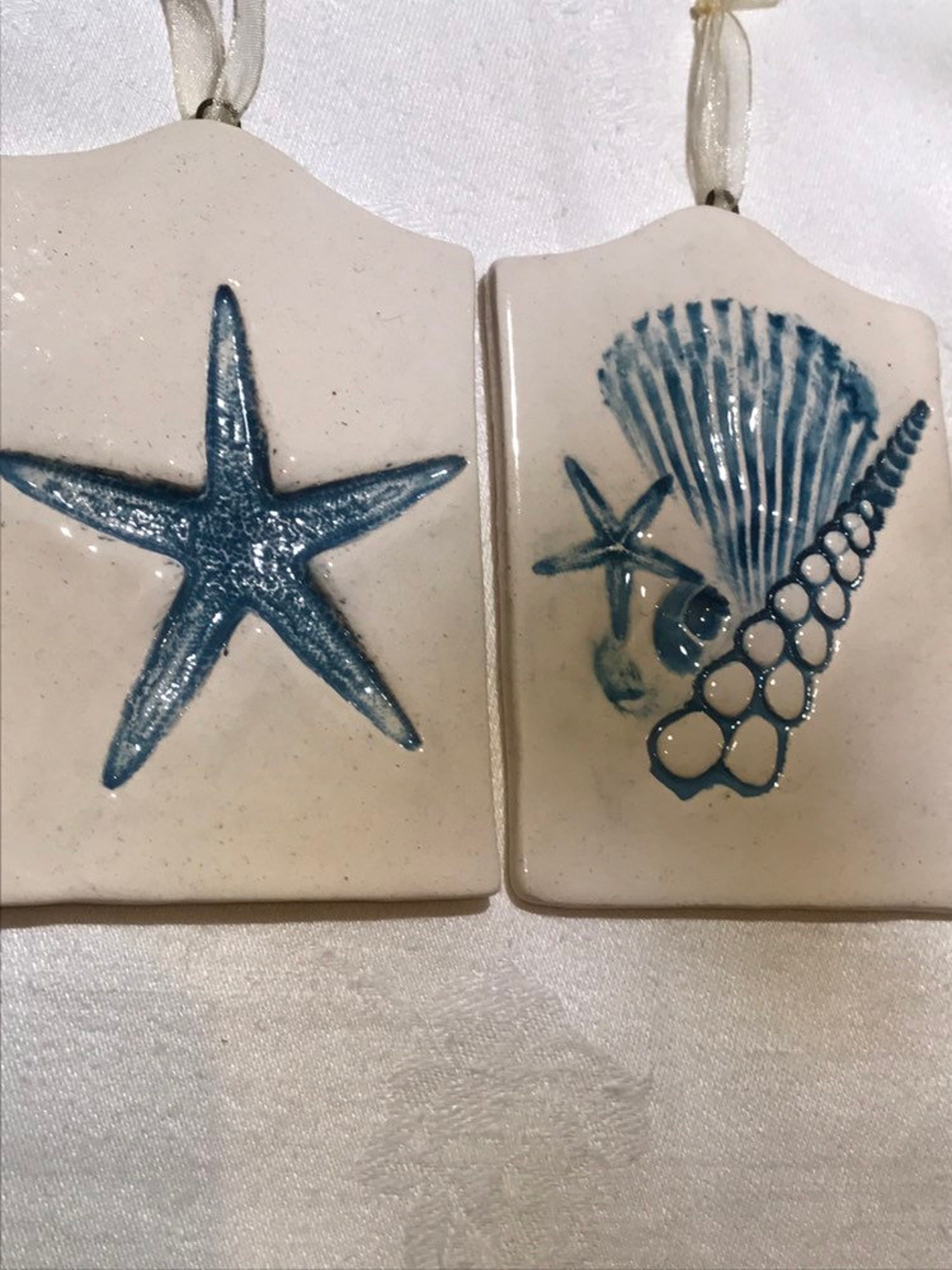 Ceramic Coastal Living Decor Nautical Wall Tile Sealife Wall Etsy Italia