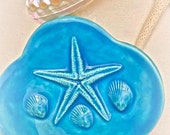 Ceramic Seashell Dish, Sealife Ring Dish, Coastal Living Soapdish, Beach Decor, Oceanlife Tray, Seashell Decor, beach Jewelry tray