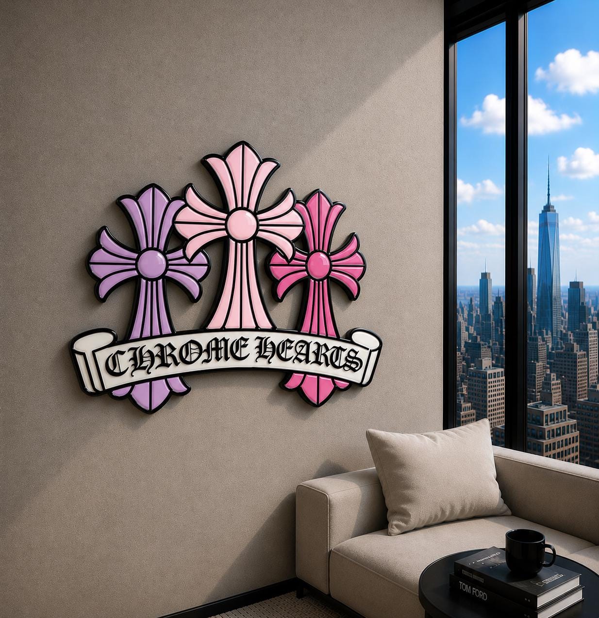 Epoxy Chrome Hearts Wall Art - Etsy