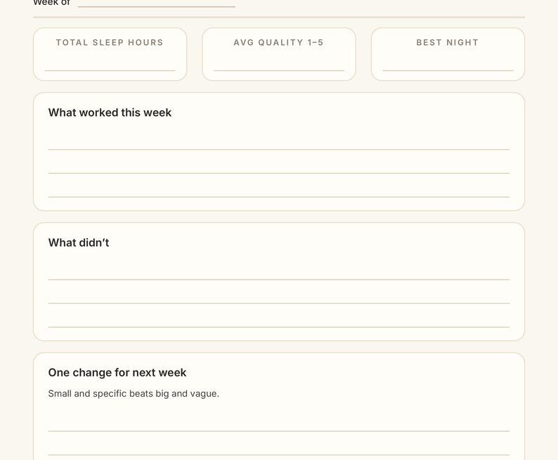 One Line Ruled Page Night Shift Sleep Log Printable, Day Sleeper Recovery Pack, Night Shift ...