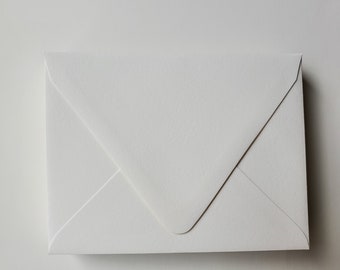 25 A2 (4 3/8" x 5 3/4") Envelopes in Luxe White Fino from Paper Source Waste Not Paper