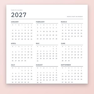 Calendrier 2027 à imprimer et agenda 2027, pages mensuelles, hebdomadaires et journalières, suivi des habitudes, objectifs, formats Lettre et A4, anglais et espagnol image 4