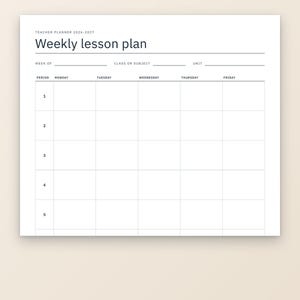 Teacher Planner 2026-2027 Printable, Lesson Plan, Gradebook, Class Roster, Seating Chart, Substitute Info, Monthly Calendars, Letter and A4 image 2