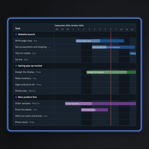 Dark Mode Project Planner second view