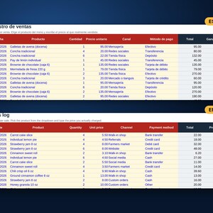 Verkooptracker-spreadsheet, sjabloon voor Excel en Google Sheets, dagelijks verkooplogboek, dashboard voor kleine bedrijven, digitale download afbeelding 6