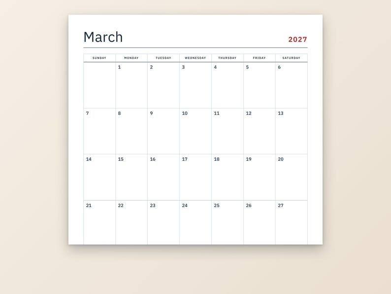 Calendrier 2027 à imprimer et agenda 2027, pages mensuelles, hebdomadaires et journalières, suivi des habitudes, objectifs, formats Lettre et A4, anglais et espagnol image 2
