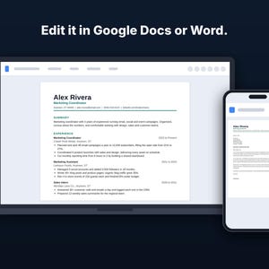 Googleドキュメントの履歴書テンプレート＋カバーレター、最新のATS対応履歴書テンプレート、Word履歴書、即時ダウンロード、レターサイズとA4サイズ 画像 5