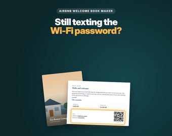Airbnb Welcome Book Maker | House Manual, Digital Guidebook & Wi-Fi QR Code for Hosts