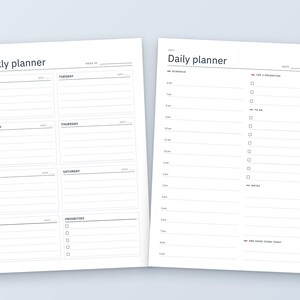 Calendrier 2027 à imprimer et agenda 2027, pages mensuelles, hebdomadaires et journalières, suivi des habitudes, objectifs, formats Lettre et A4, anglais et espagnol image 3