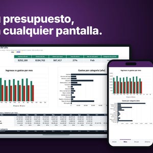 Plantilla Excel Presupuesto Personal, Control de Gastos e Ingresos Mensual, Metas de Ahorro, Plan para Salir de Deudas, Google Sheets imagen 5
