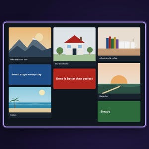 Dark Mode Goal Planner 2027 close-up of the tool