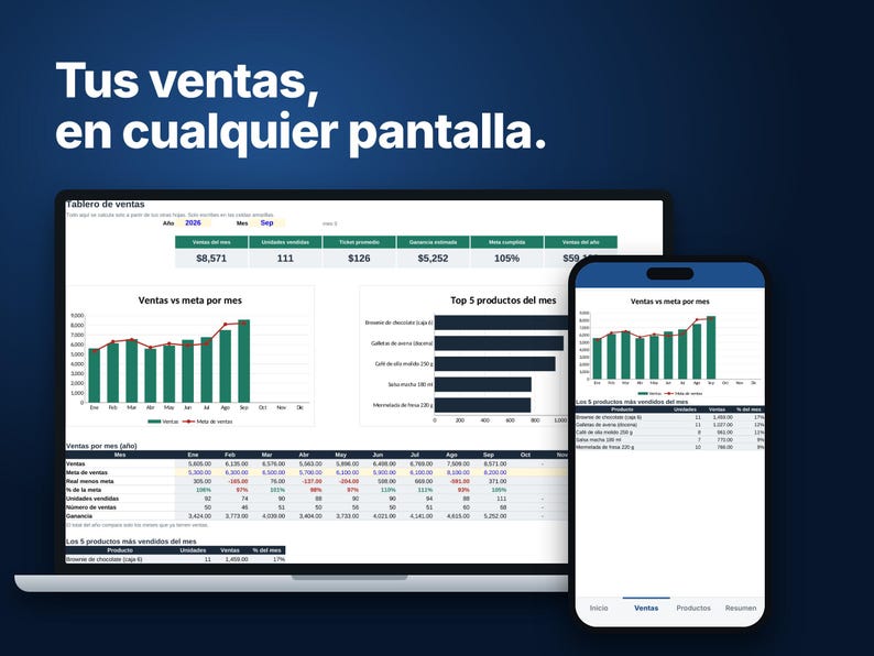 Verkooptracker-spreadsheet, sjabloon voor Excel en Google Sheets, dagelijks verkooplogboek, dashboard voor kleine bedrijven, digitale download afbeelding 5