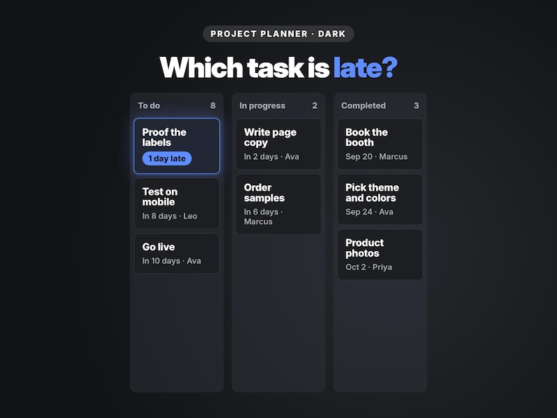 Project Planner Dark Mode main photo
