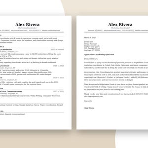Googleドキュメントの履歴書テンプレート＋カバーレター、最新のATS対応履歴書テンプレート、Word履歴書、即時ダウンロード、レターサイズとA4サイズ 画像 2