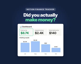 Notion Finance Tracker for Small Business | Income and Expense Tracker, Invoice Tracker, Budget Template, Bookkeeping Dashboard