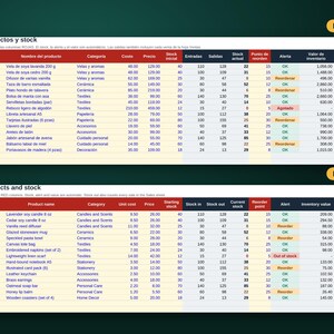 Bestands- und Kostenverfolgungs-Tabelle, Vorlage für Excel und Google Sheets, Lagerverwaltung, Buchhaltung für Kleinunternehmen, Digitaler Download Bild 6