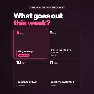 Content Calendar Planner Dark Mode main photo