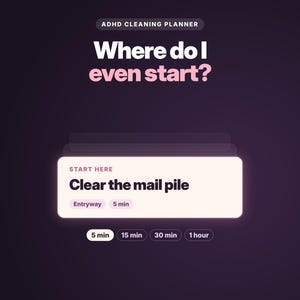 Planificador de limpieza TDAH | Calendario de limpieza y tareas por habitación