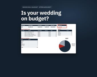 Wedding Budget Spreadsheet Google Sheets, Wedding Planner with Vendor List, Guest List RSVP, Payment Schedule and Dashboard, Download