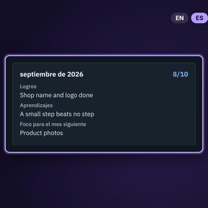 Dark Mode Goal Planner 2027 in Spanish