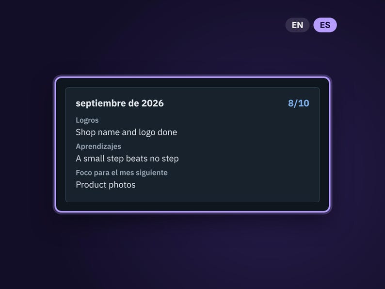 Dark Mode Goal Planner 2027 in Spanish
