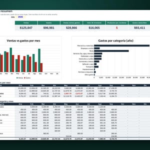 Bestands- und Kostenverfolgungs-Tabelle, Vorlage für Excel und Google Sheets, Lagerverwaltung, Buchhaltung für Kleinunternehmen, Digitaler Download Bild 2