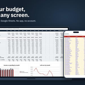 Budgetvorlage für Google Tabellen, monatliche Budgettabelle mit Jahresübersicht und Rücklagen, persönlicher Finanzplaner, sofortiger Download Bild 5