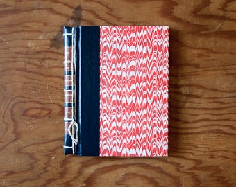 red vintage handmade journal // hard bound journal